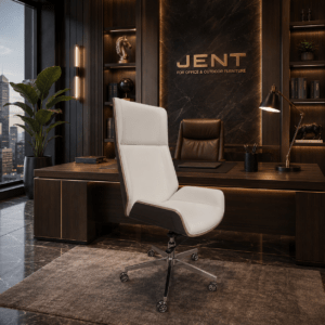 JENT 3058 WT - كرسي ظهر فروميكا جلد ابيض مستورد