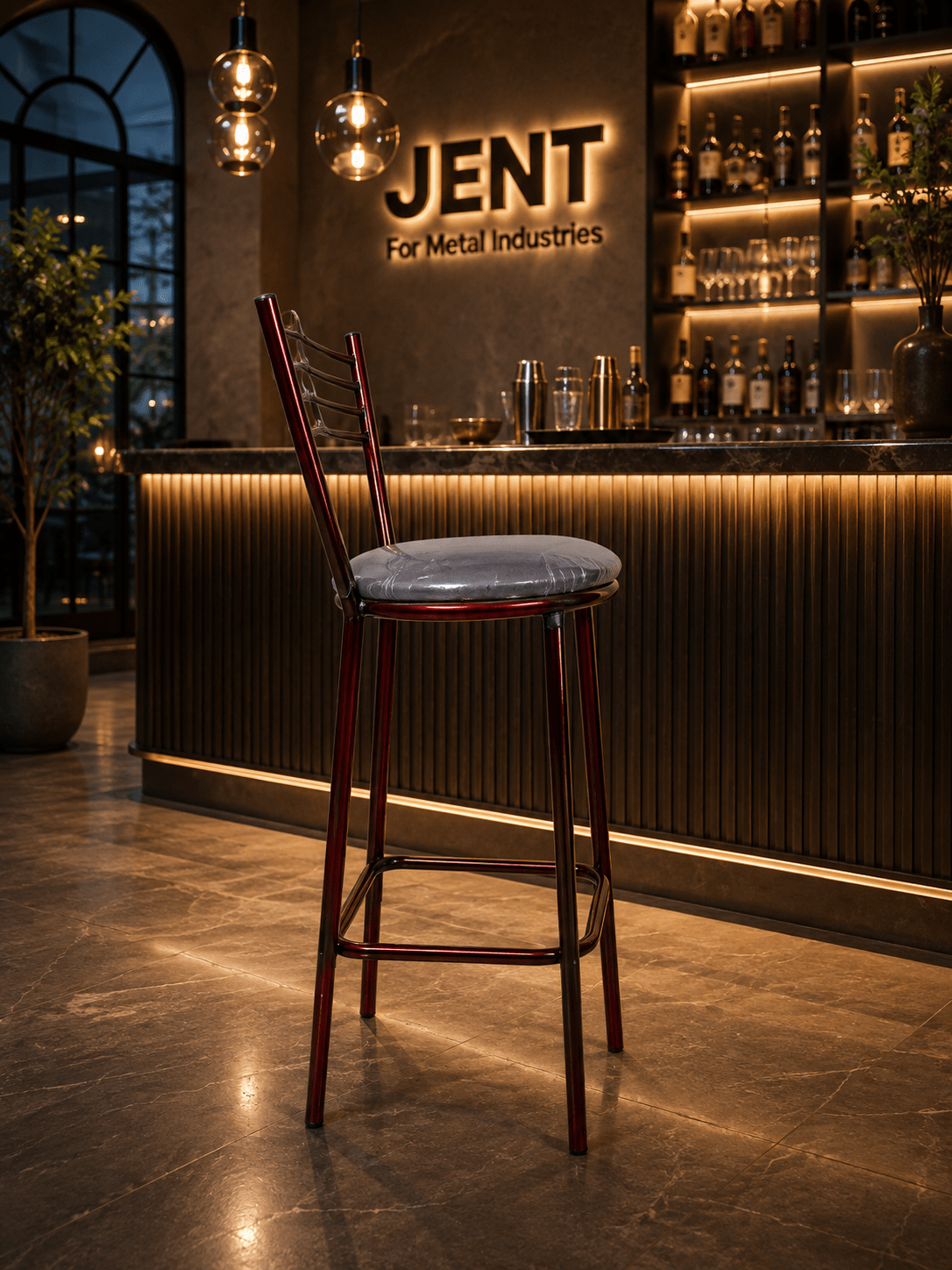 JENT 3016 - كرسى بار ثابت معدن