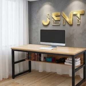 Jent 6013 مكتب استيل بقرصه خشب ورق سفلي